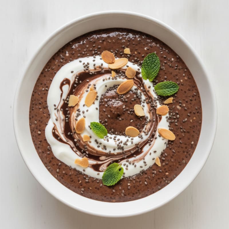 Silky Protein Chocolate Pudding with Chia Seeds