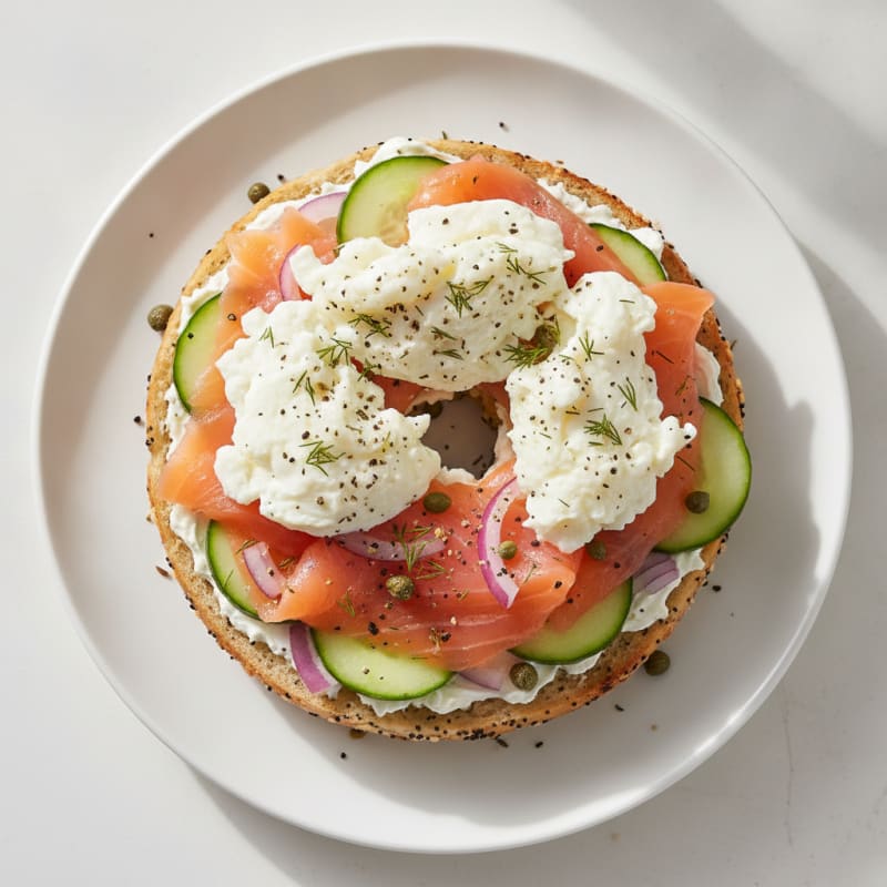 Protein-Packed Toasted Everything Bagel with Smoked Salmon