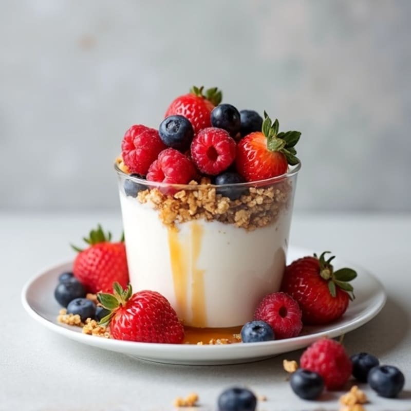 Greek Yogurt Protein Parfait with Mixed Berries