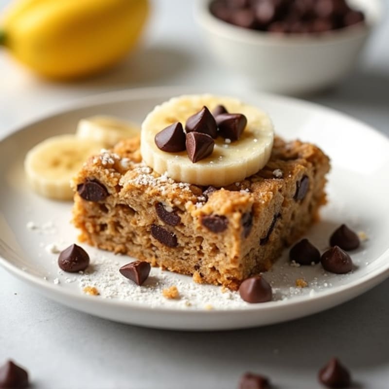 Healthy Chocolate Chip Protein Baked Oatmeal