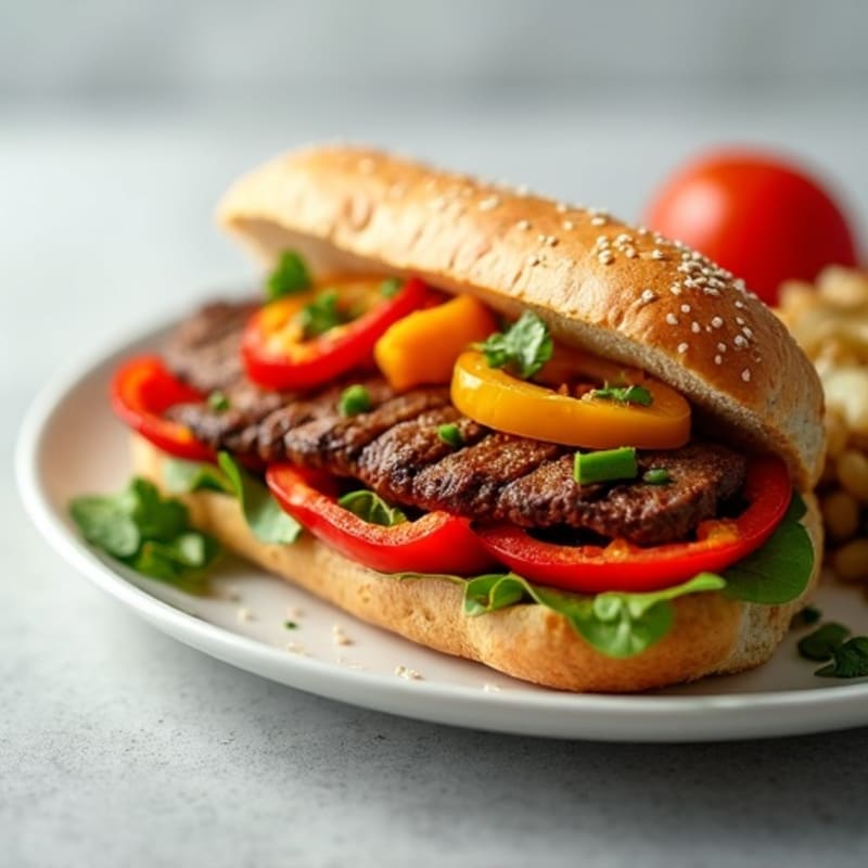 Lean Sirloin Philly with Bell Peppers and Onions