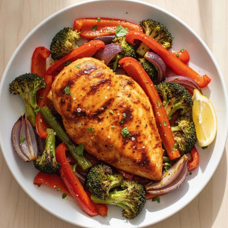 Spicy Harissa Chicken with Roasted Vegetables