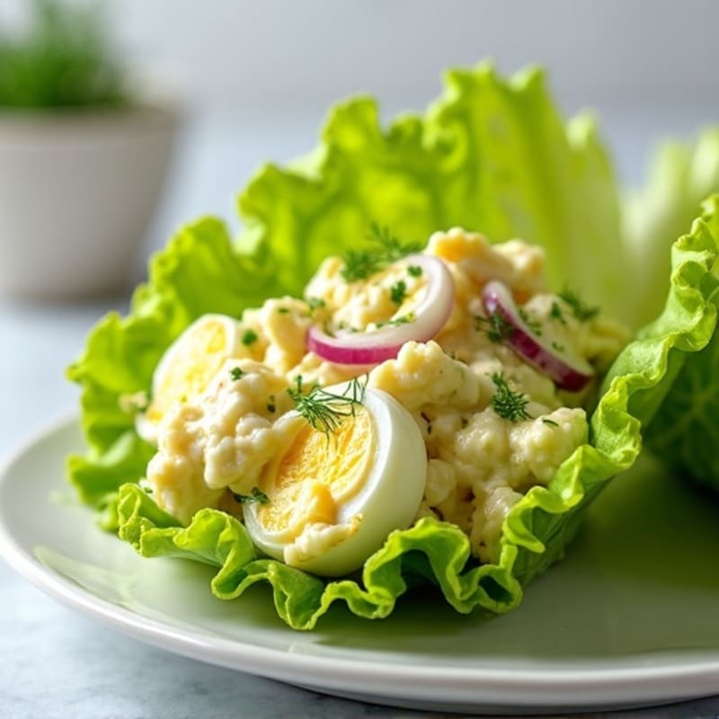 Creamy Greek Yogurt Egg Salad Lettuce Wrap