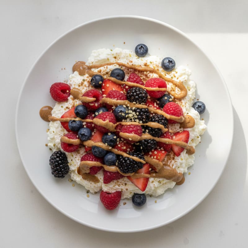 Whipped Cottage Cheese with Berries