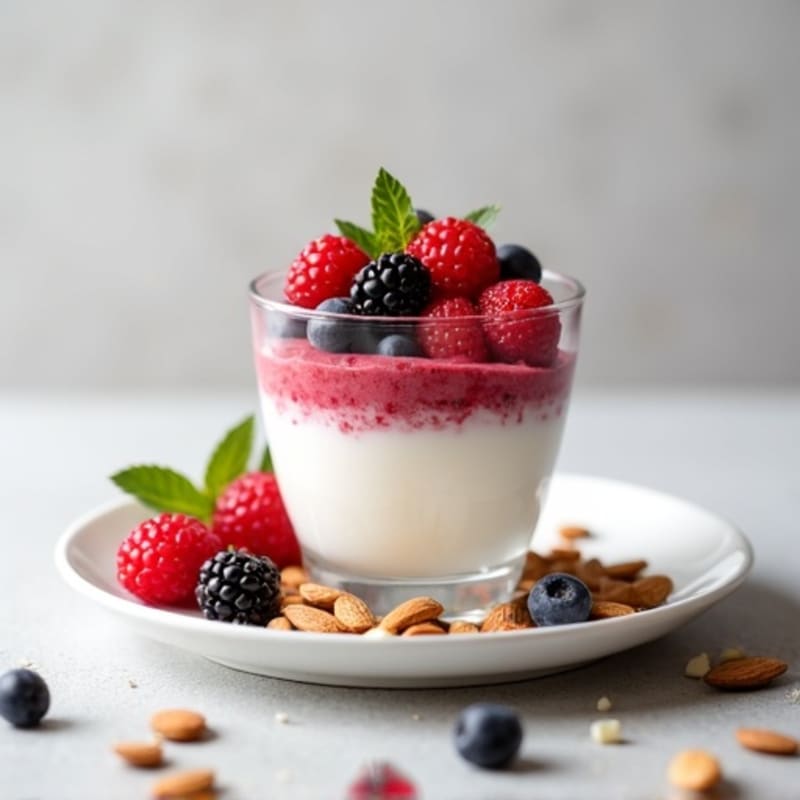 Greek Yogurt Protein Parfait with Berries and Almonds