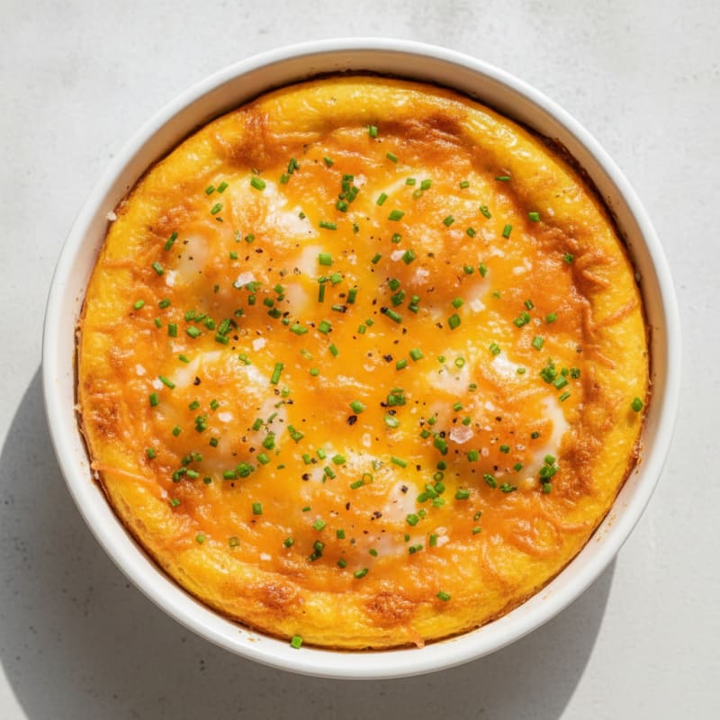 Baked Eggs with Chives and Cheddar
