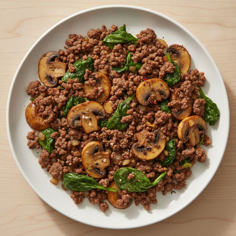 Savory Ground Beef and Mushroom Skillet