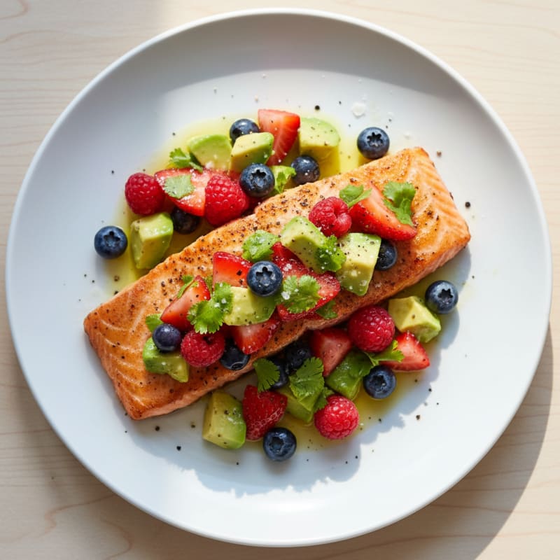 Pan-Seared Salmon with Berry Salsa