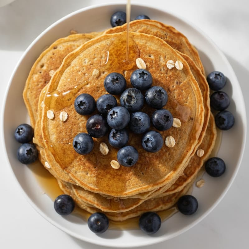 Cottage Cheese Protein Pancakes with Fresh Berries