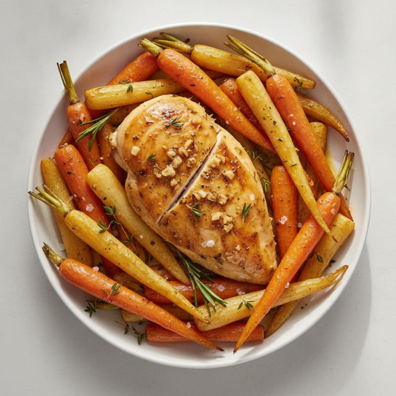 Garlic Herb Roasted Chicken with Root Vegetables