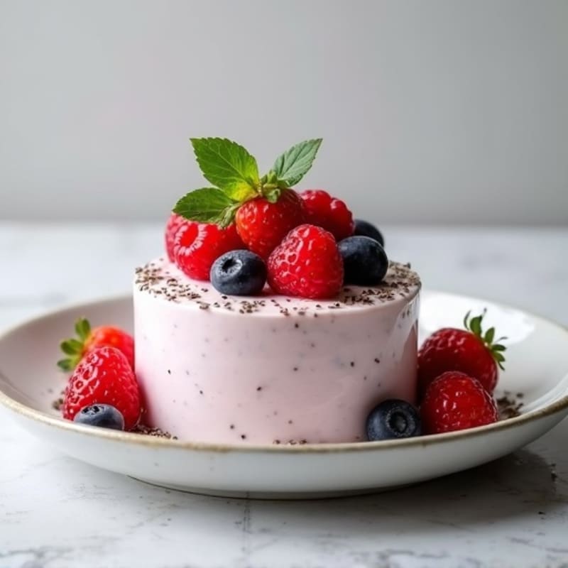 Greek Yogurt Protein Mousse with Mixed Berries
