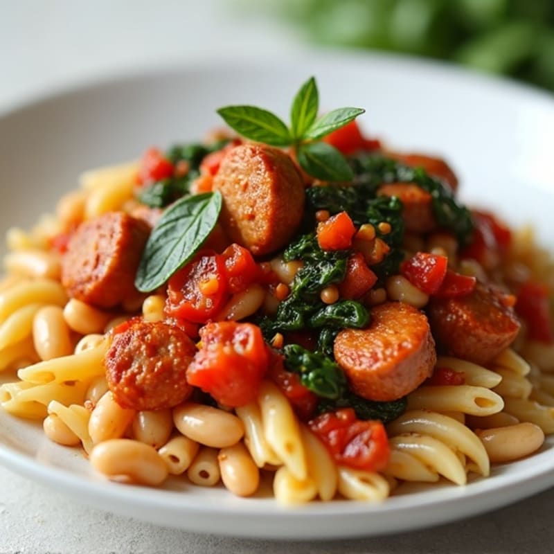 Hearty Lean Sausage Ragu with Whole Wheat Pasta