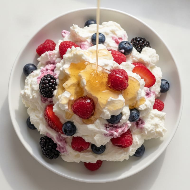 Greek Yogurt Protein Mousse with Mixed Berries