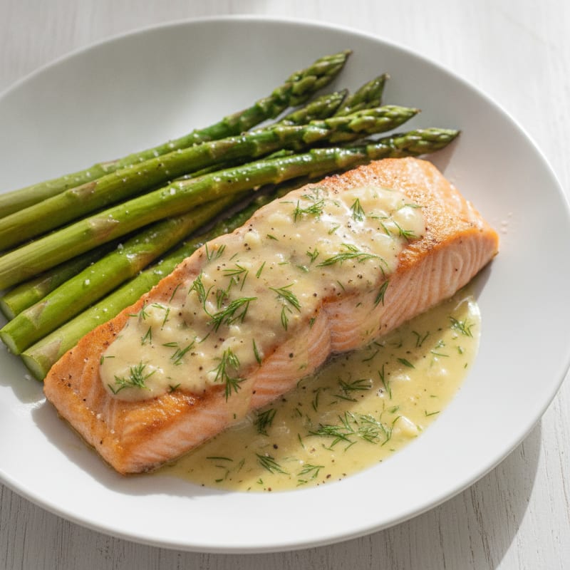 Pan-Seared Salmon with Lemon-Dill Sauce