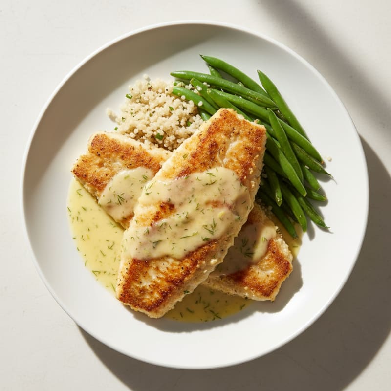 Pan-Seared Tilapia with Lemon-Dill Sauce