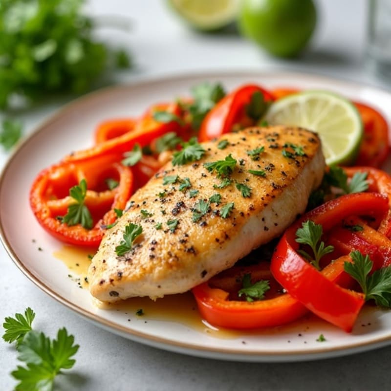 Sheet Pan Garlic-Lime Chicken with Roasted Bell Peppers