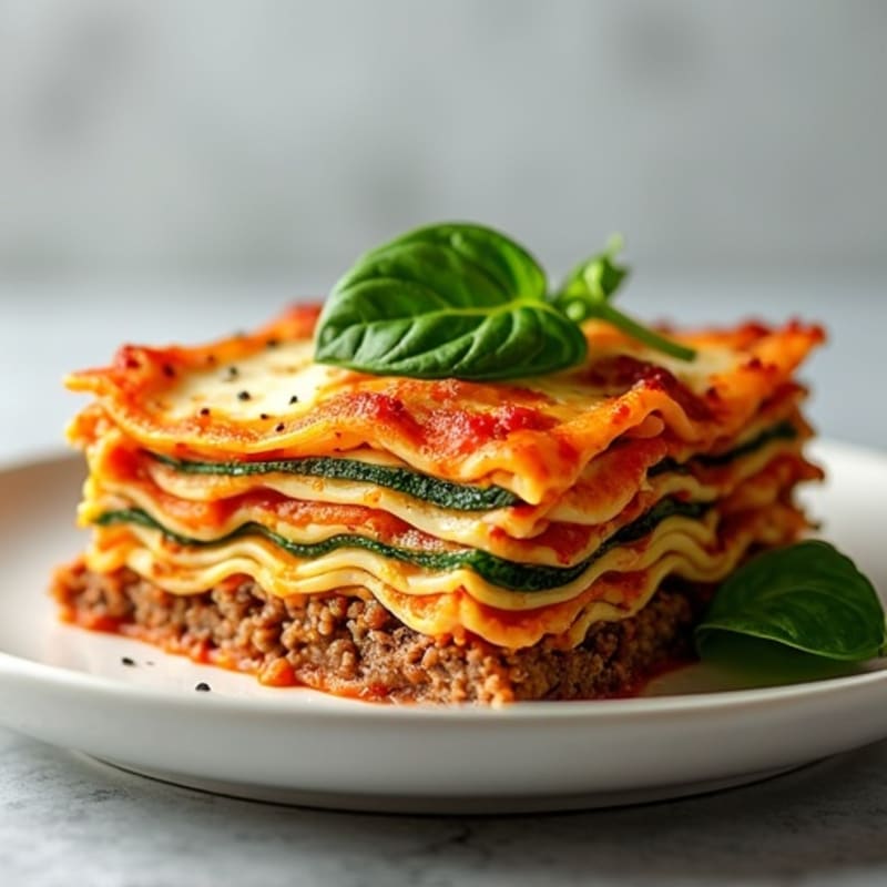 Lean Beef and Zucchini Lasagna with Creamy Ricotta and Spinach