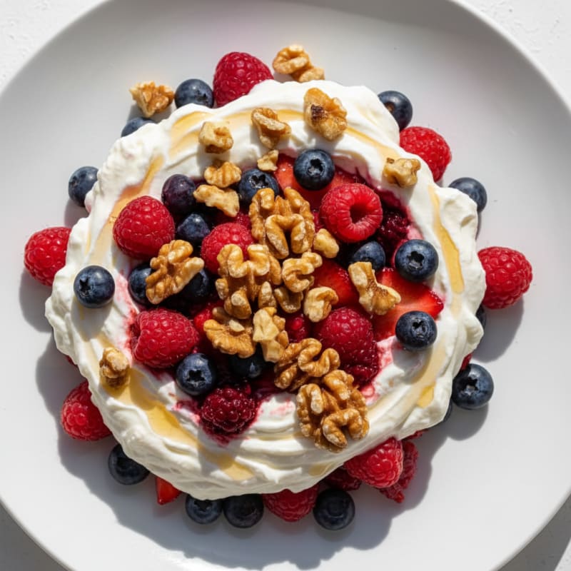Greek Yogurt Protein Parfait with Mixed Berries