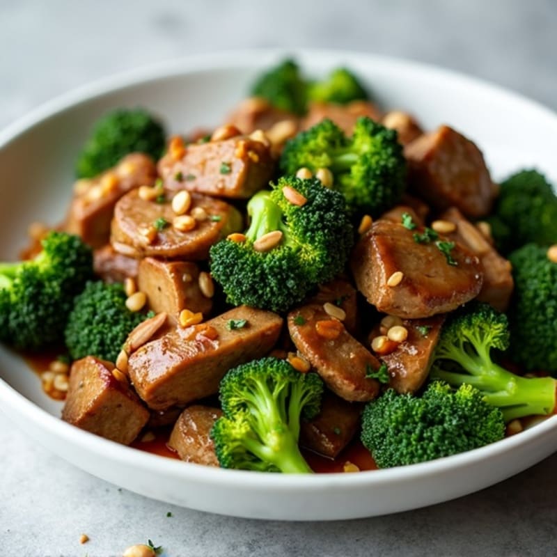 Lean Garlic-Ginger Beef and Crispy Broccoli Stir-Fry