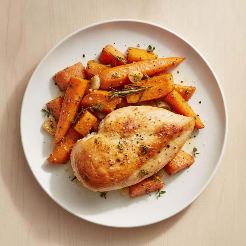 Garlic Herb Roasted Chicken with Root Vegetables