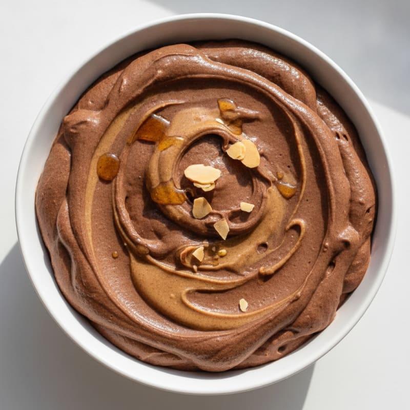 Silky Chocolate Protein Pudding with Almond Butter Swirl