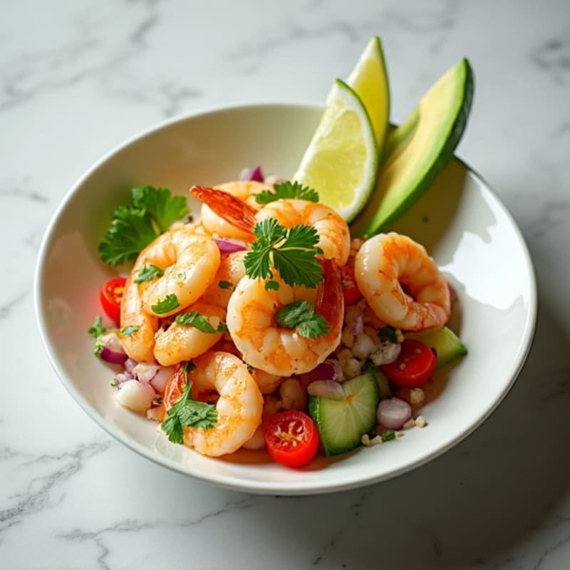 Citrus-Marinated Shrimp and Creamy Avocado Ceviche