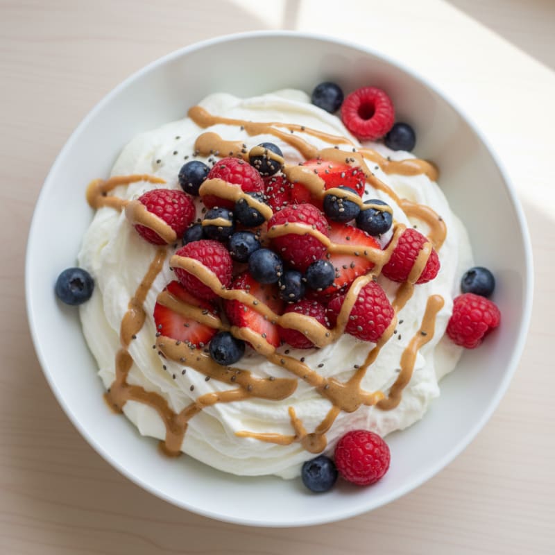 Silky Greek Yogurt Protein Pudding with Mixed Berries
