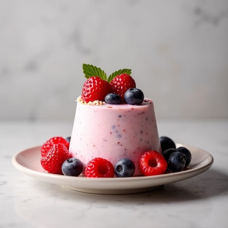 Silky Greek Yogurt Protein Mousse with Mixed Berries