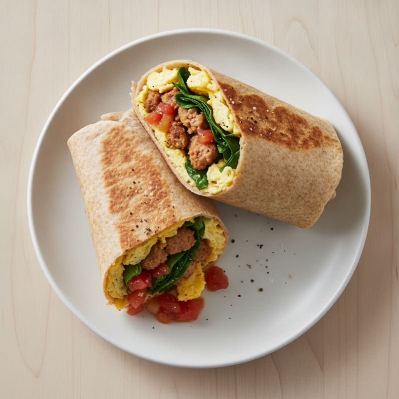 Hearty Sausage and Egg Breakfast Burrito