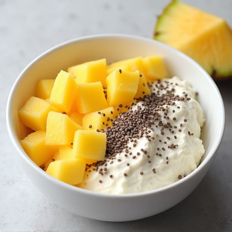 Cottage Cheese with Pineapple and Chia Seeds