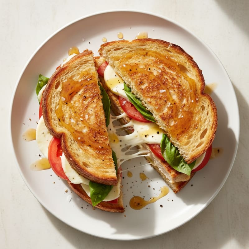 Golden Balsamic Caprese Grilled Sandwich