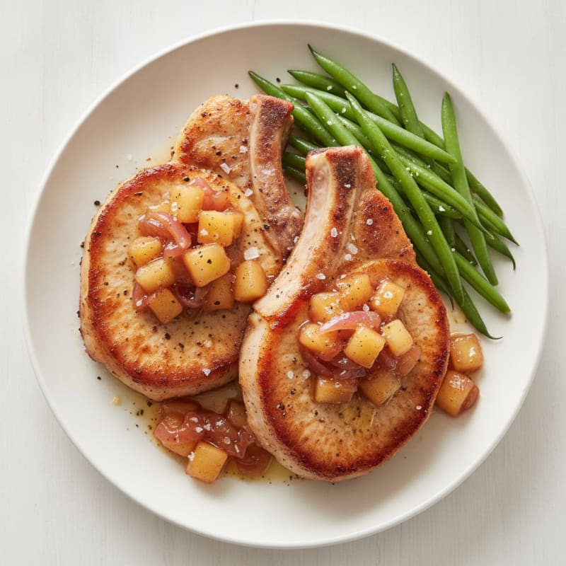 Pan-Seared Pork Chops with Apple Chutney