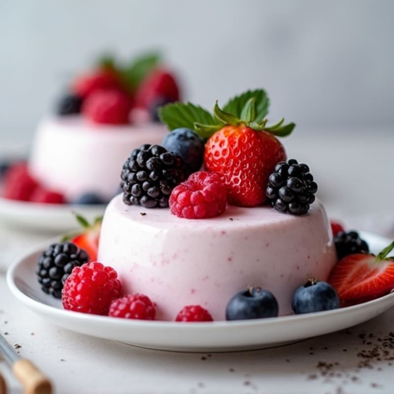 Silky Greek Yogurt Protein Mousse with Mixed Berries