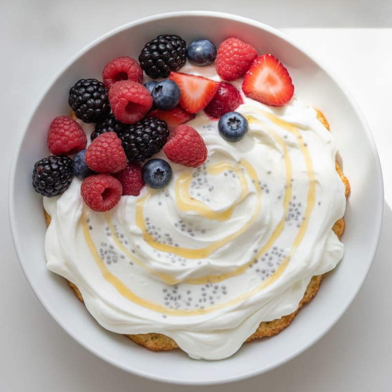 Greek Yogurt Protein Pudding with Mixed Berries