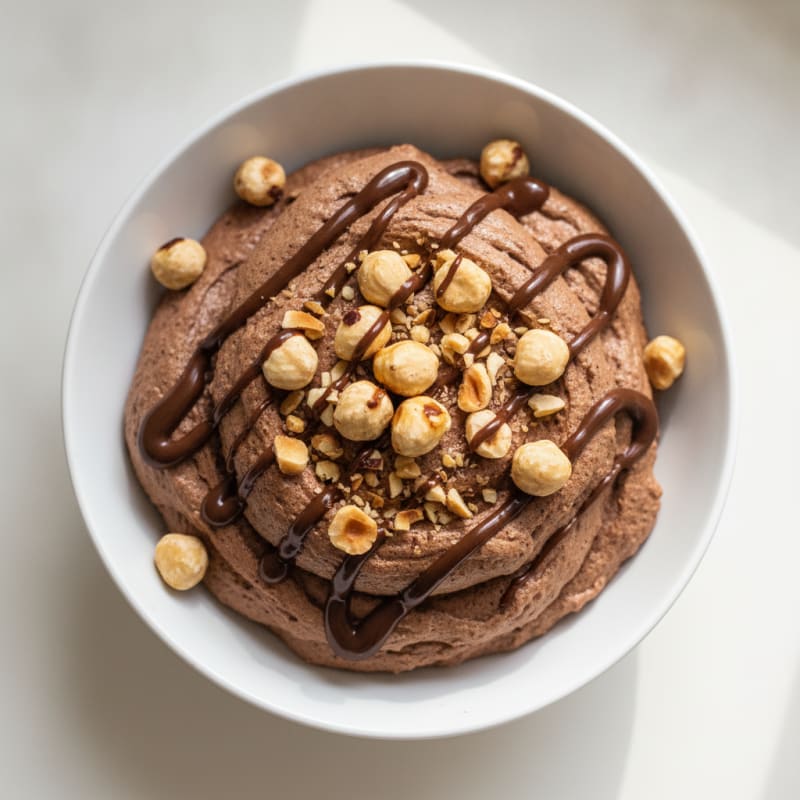 Chocolate Protein Mousse with Toasted Hazelnuts