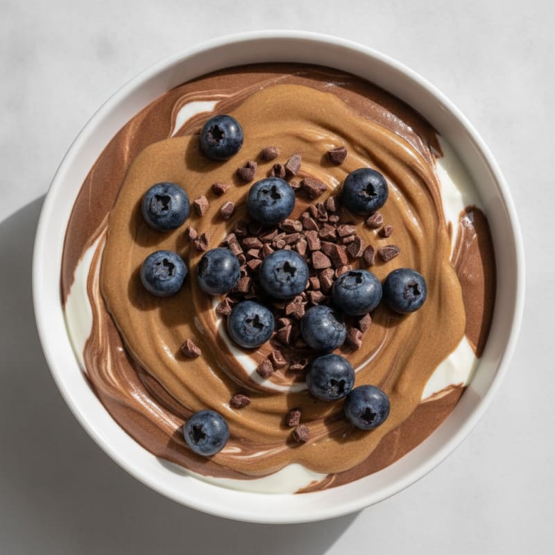 Creamy Greek Yogurt Bowl with Chocolate Protein and Almond Butter