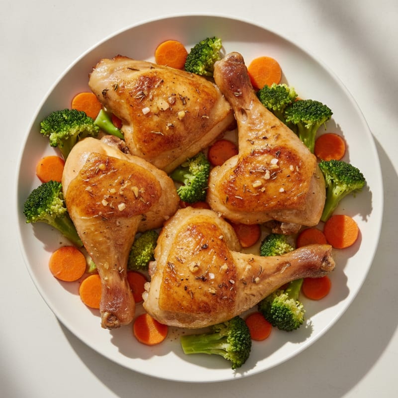 Roasted Chicken Legs with Garlic and Herbs