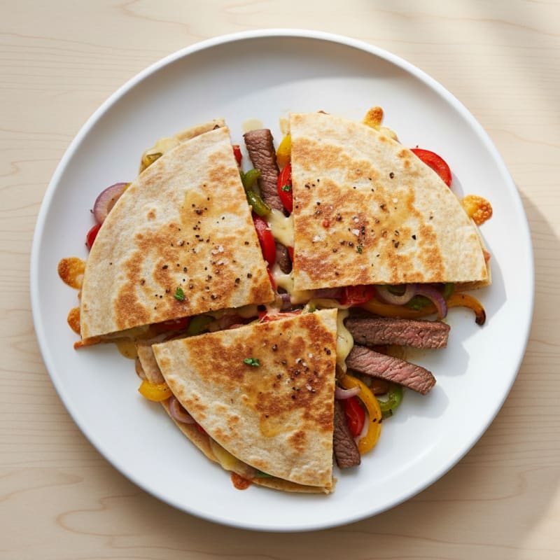 Pan-Seared Steak and Pepper Quesadillas