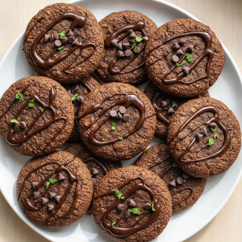 Thin Mint Inspired Soft-Baked Protein Cookies