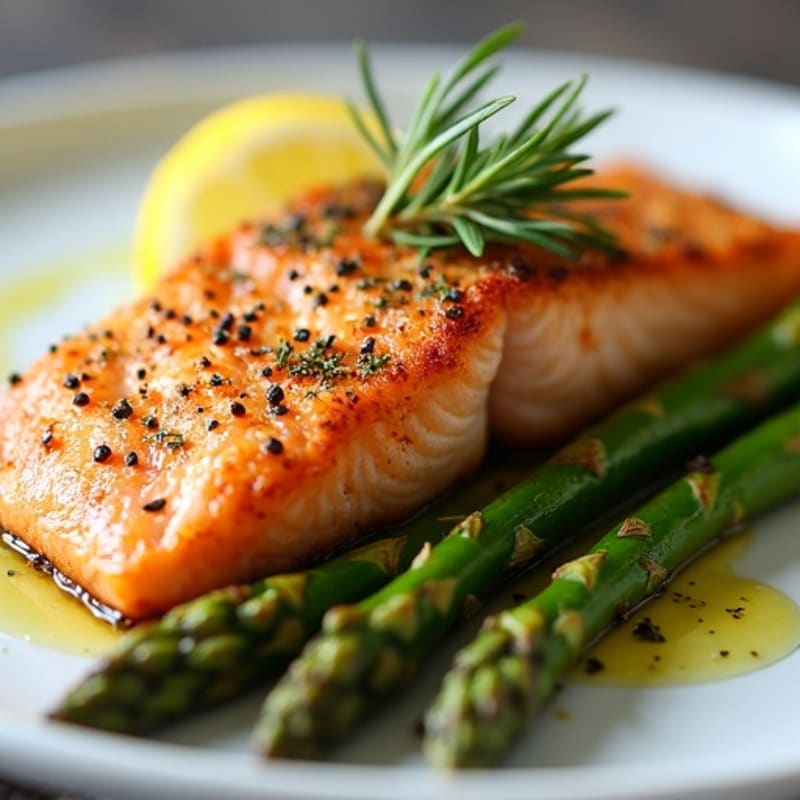 Crispy Garlic Salmon with Roasted Asparagus