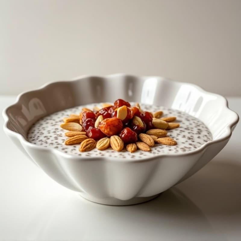 Creamy Chia Pudding with Sweet Dates and Toasted Nuts