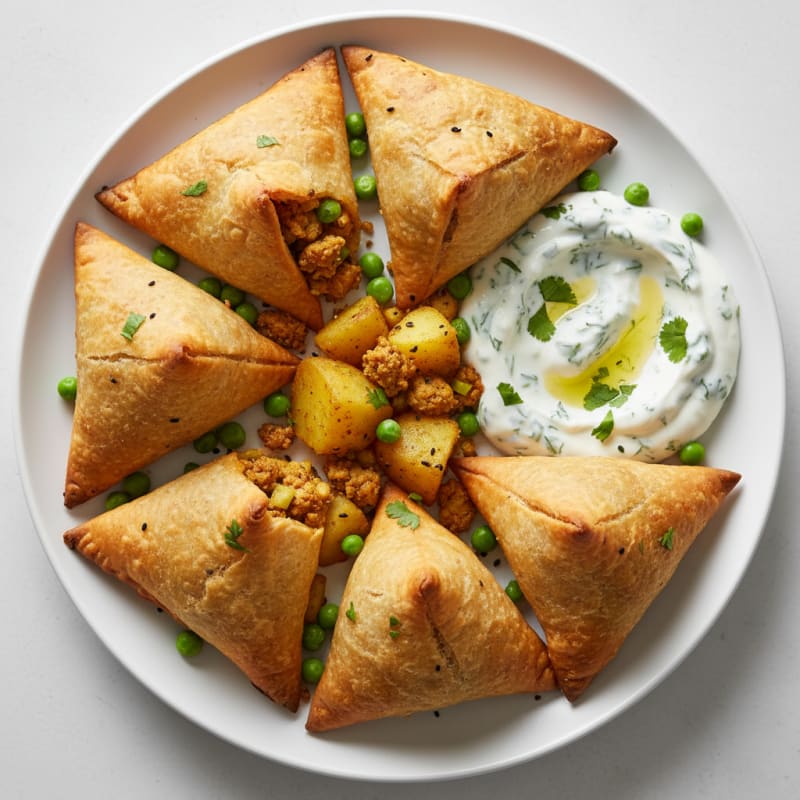 Crispy Spiced Potato Samosas with Zesty Chutney