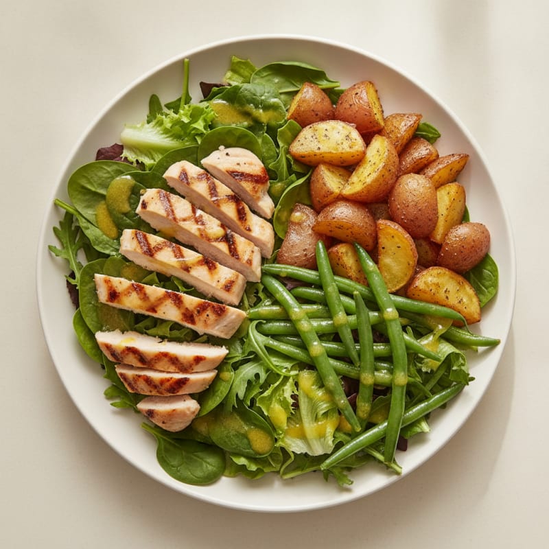 Grilled Chicken Salad with Roasted Potatoes and Green Beans