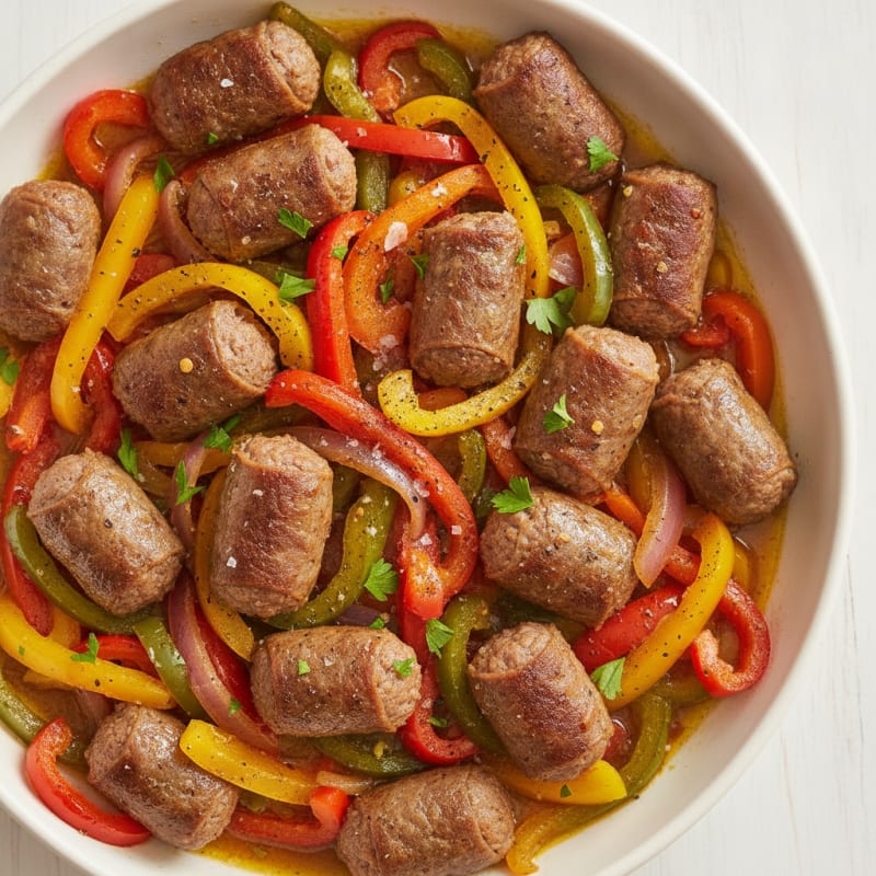 Savory Beef Sausage and Peppers Skillet
