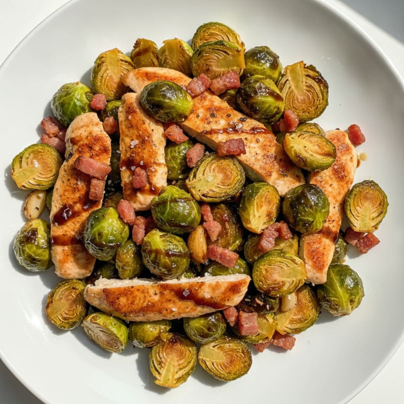 Balsamic-Glazed Brussels Sprouts with Pancetta