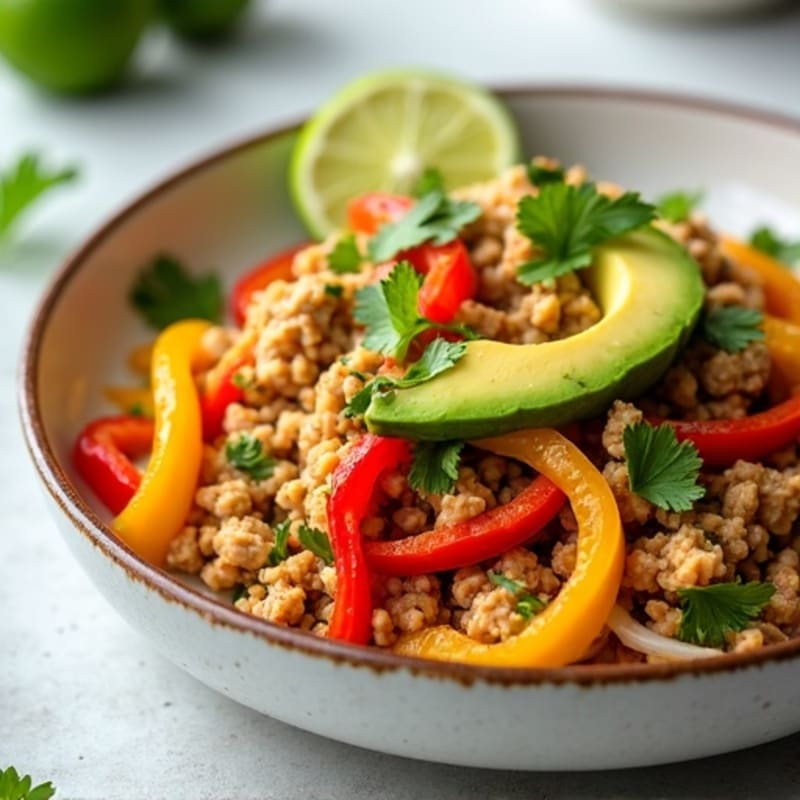 Cilantro-Lime Ground Chicken Skillet with Sweet Peppers