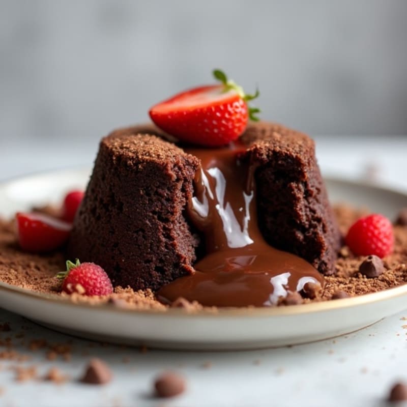 Dark Chocolate Protein Lava Cake
