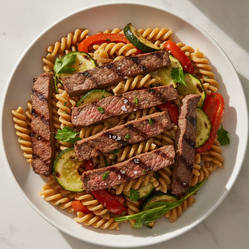 Grilled Steak and Veggie Pasta Salad