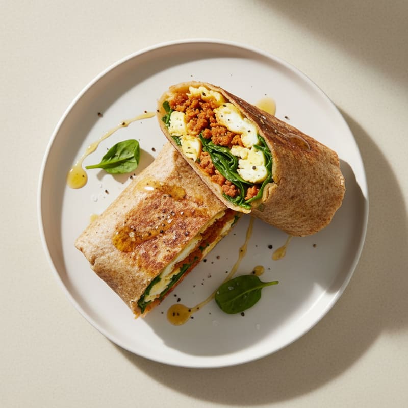 Crispy Chorizo and Egg Breakfast Burrito