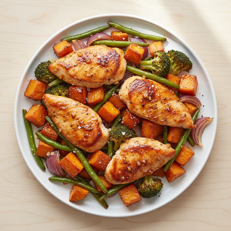 Sheet Pan Honey-Garlic Chicken and Roasted Vegetables
